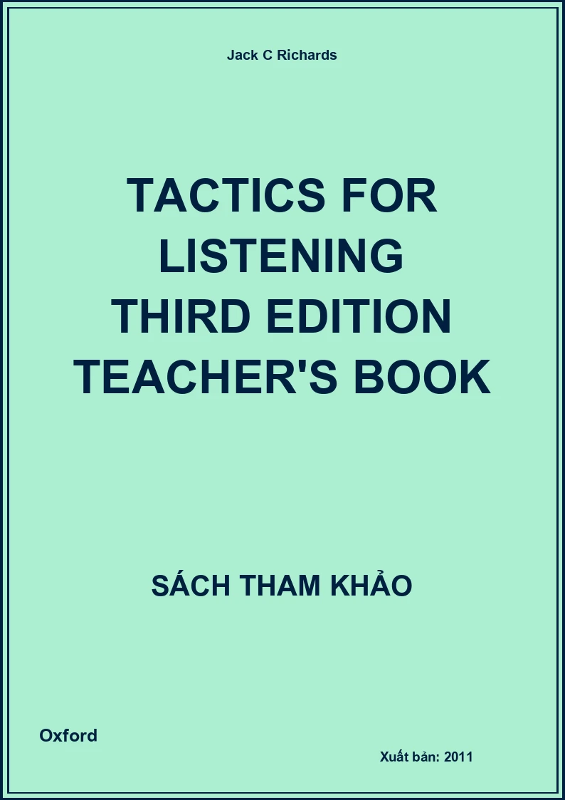 Tactics for listening third edition Teacher's book