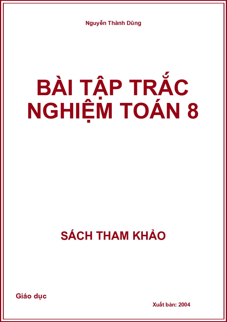 Bài Tập Trắc Nghiệm Toán 8
