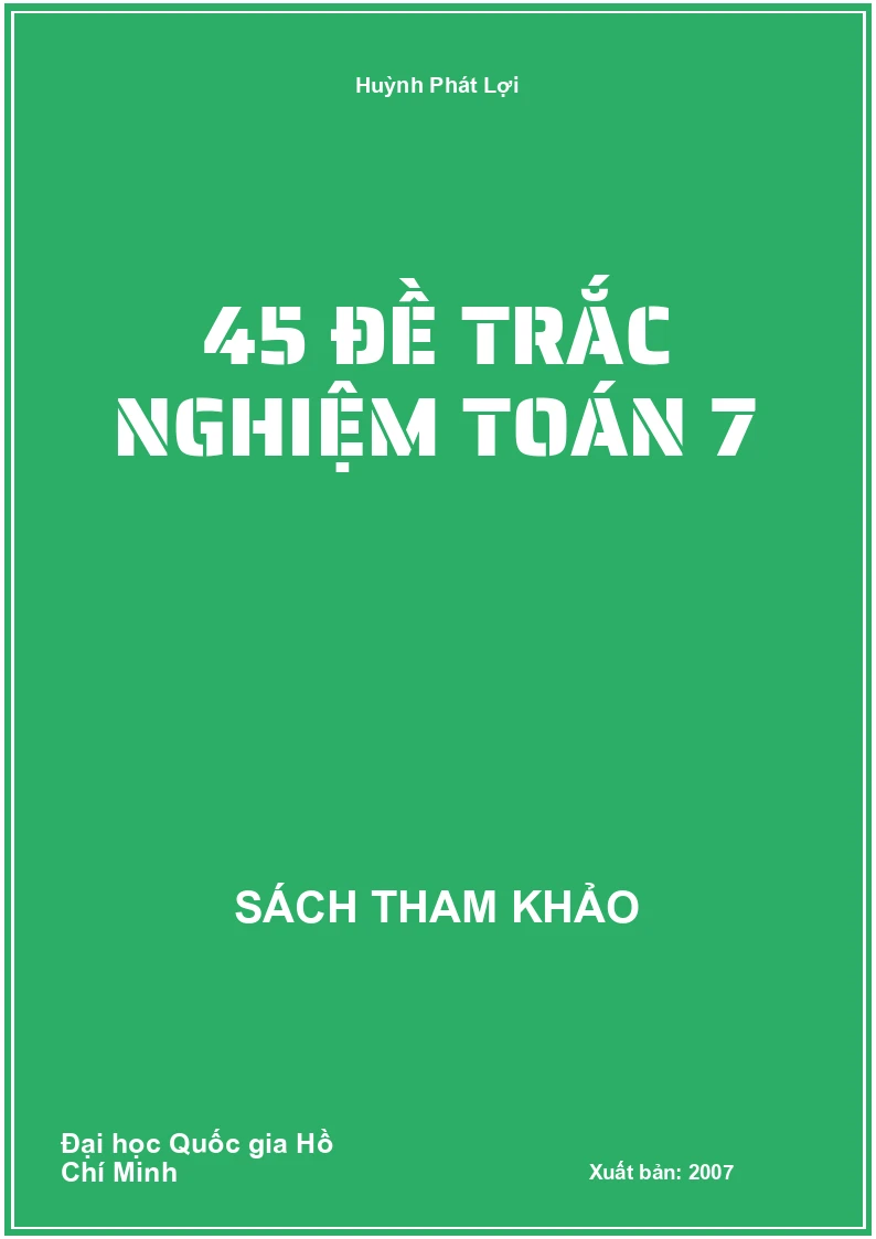 45 đề trắc nghiệm toán 7