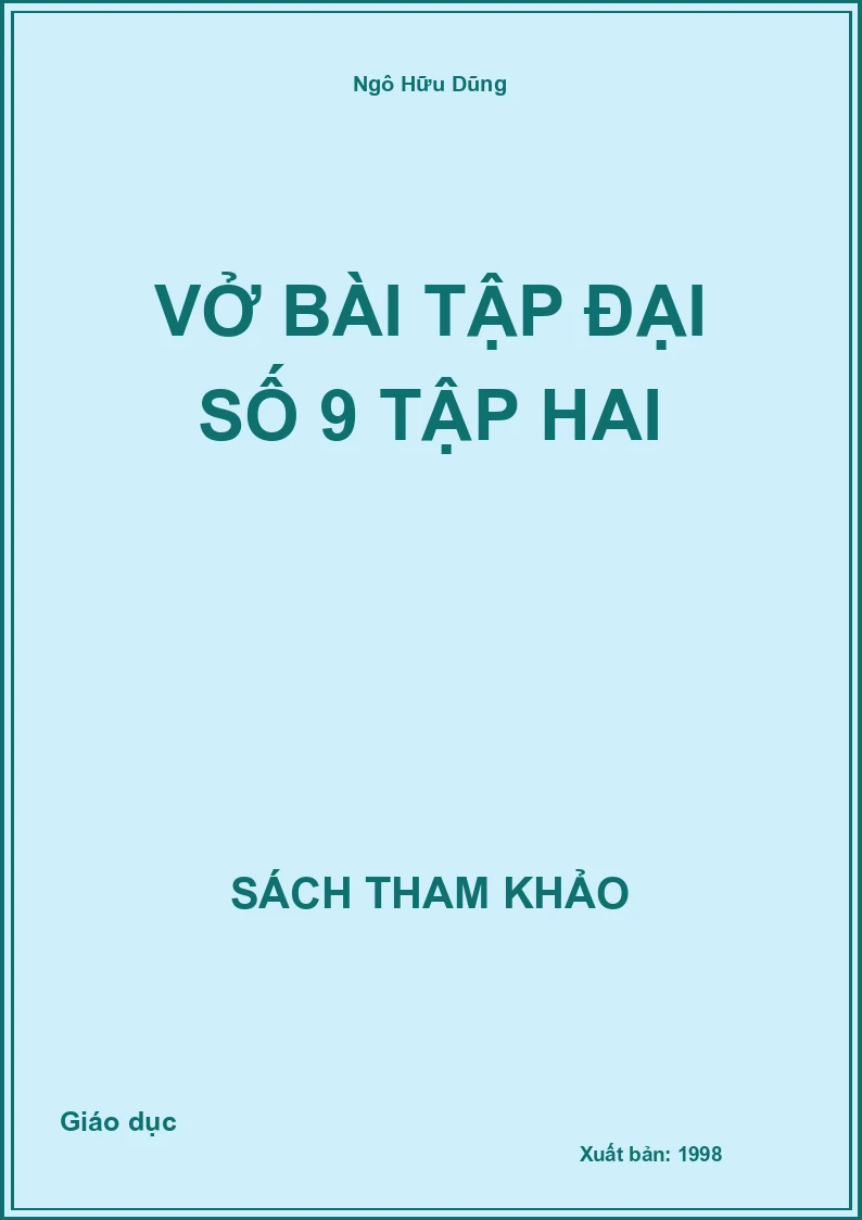 Vở Bài Tập Đại Số 9 Tập Hai