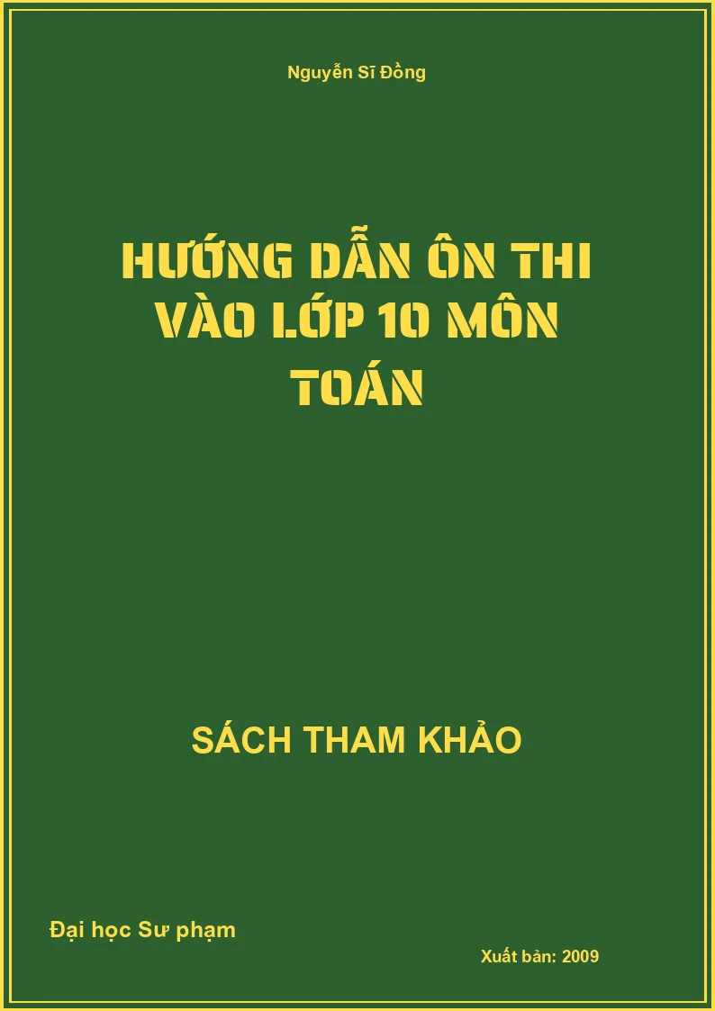 Hướng dẫn ôn thi vào lớp 10 môn toán