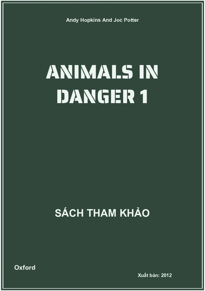 Animals In Danger 1