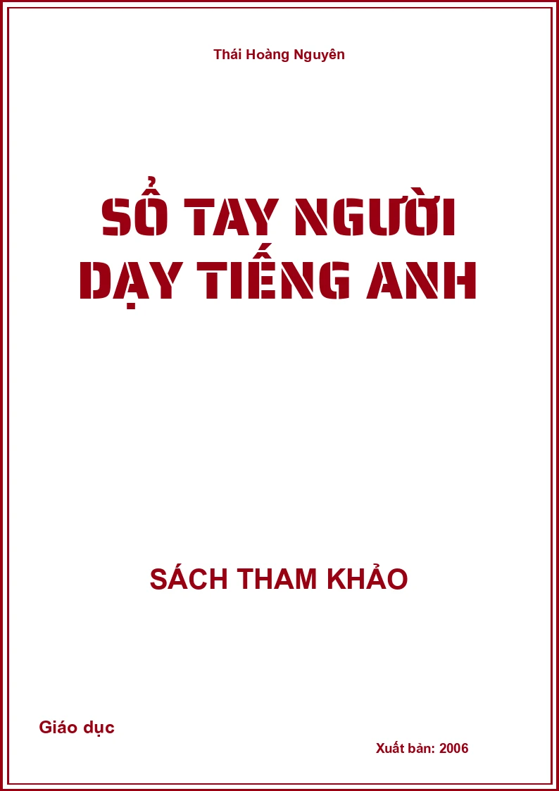 Sổ Tay Người Dạy Tiếng Anh