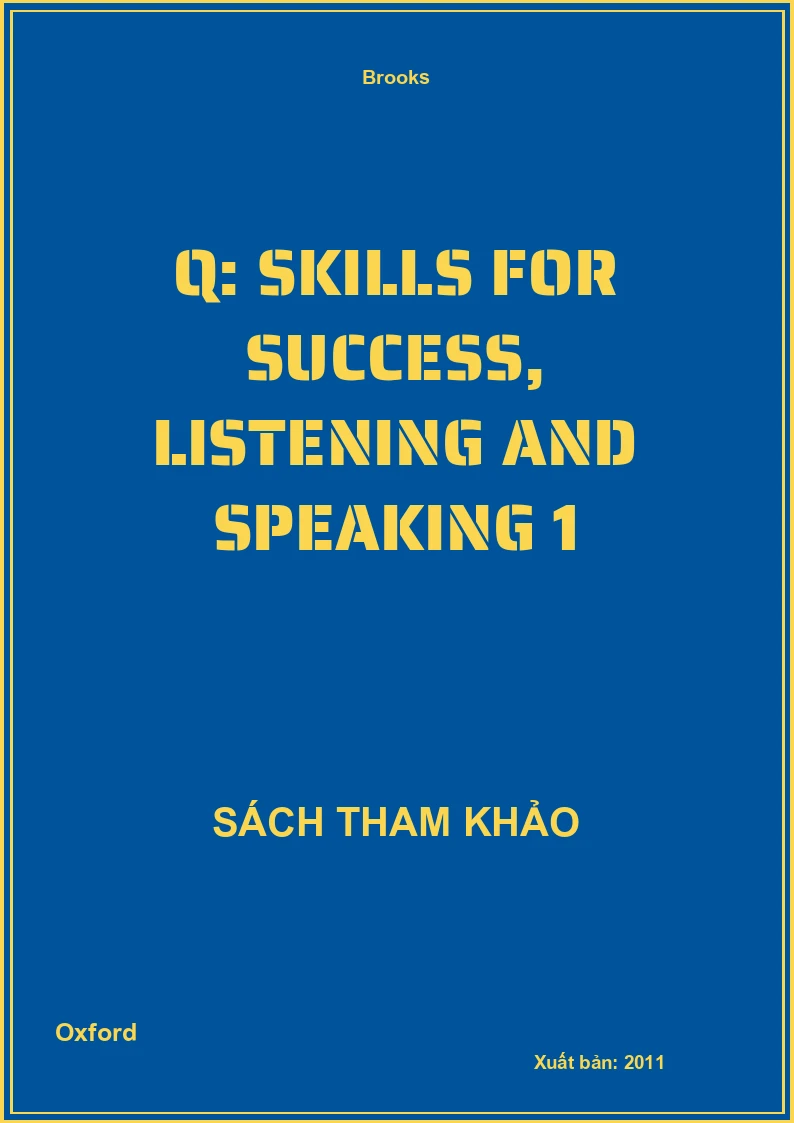 Q: Skills For Success, Listening And Speaking 1