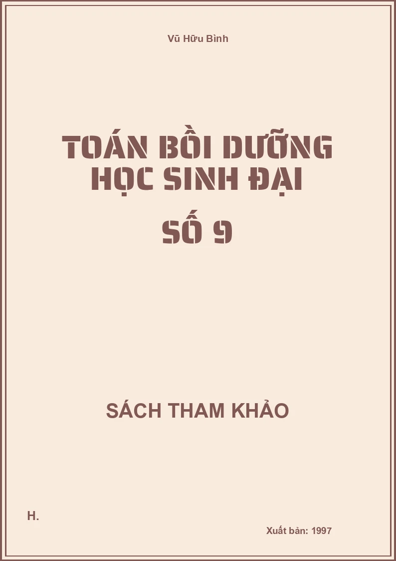 Toán bồi dưỡng học sinh đại số 9