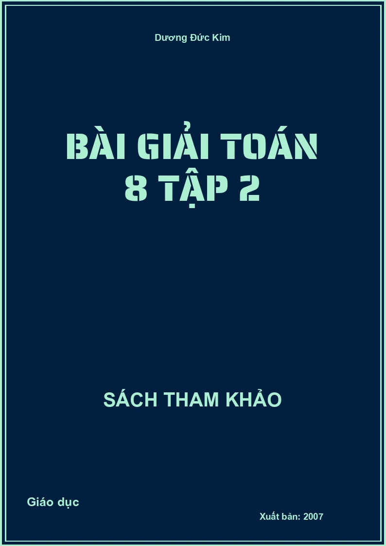 Bài Giải Toán 8 Tập 2