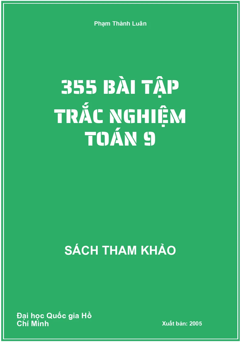 355 Bài tập trắc nghiệm Toán 9