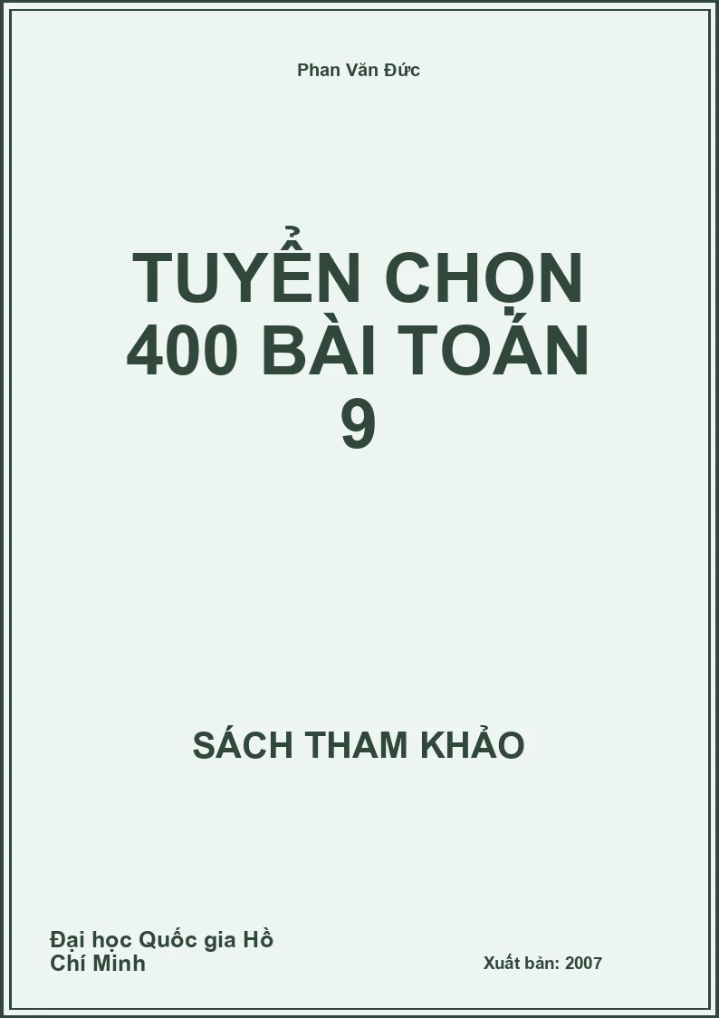 Tuyển chọn 400 bài toán 9