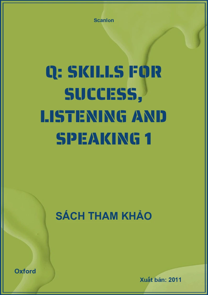 Q: Skills For Success, Listening And Speaking 1
