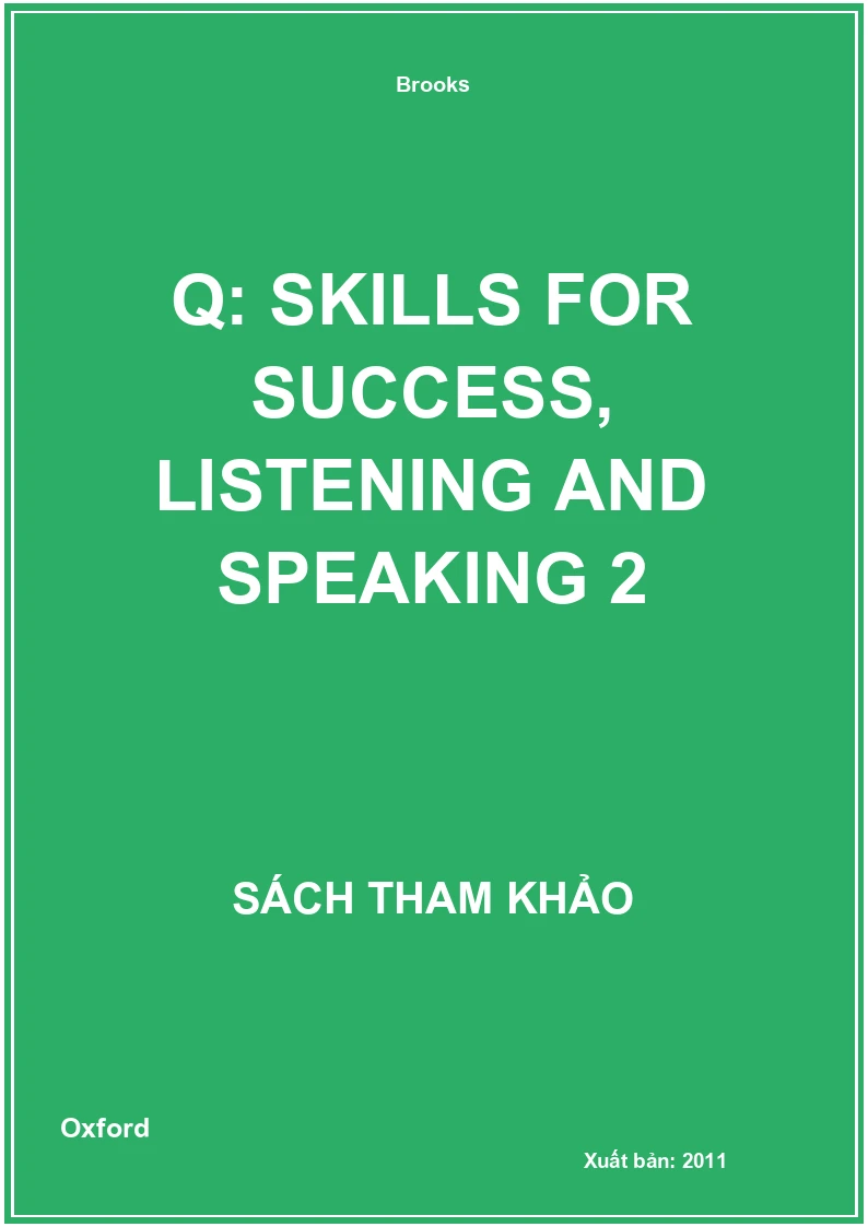 Q: Skills For Success, Listening And Speaking 2