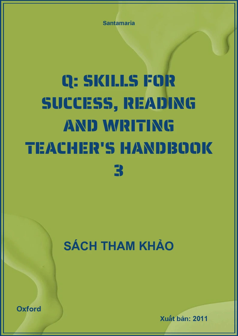 Q: Skills For Success, Reading And Writing Teacher's Handbook 3