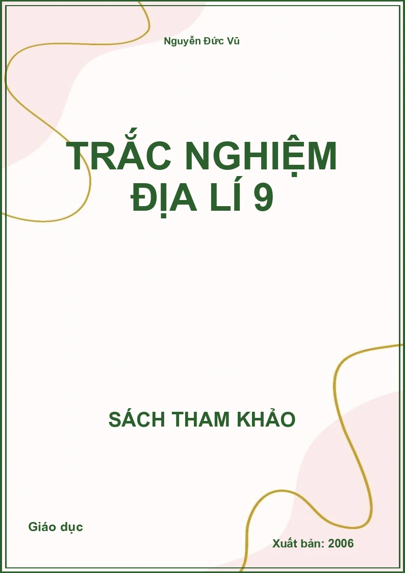Trắc Nghiệm Địa Lí 9