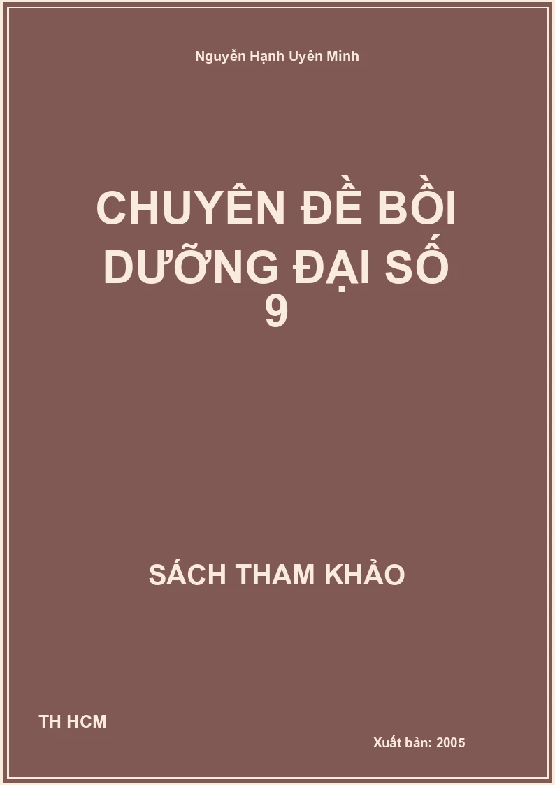 Chuyên đề bồi dưỡng đại số 9