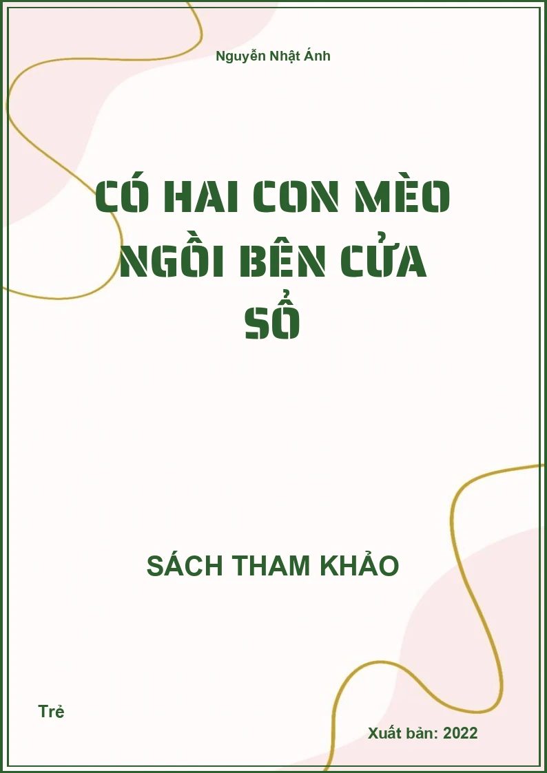 Có hai con mèo ngồi bên cửa sổ