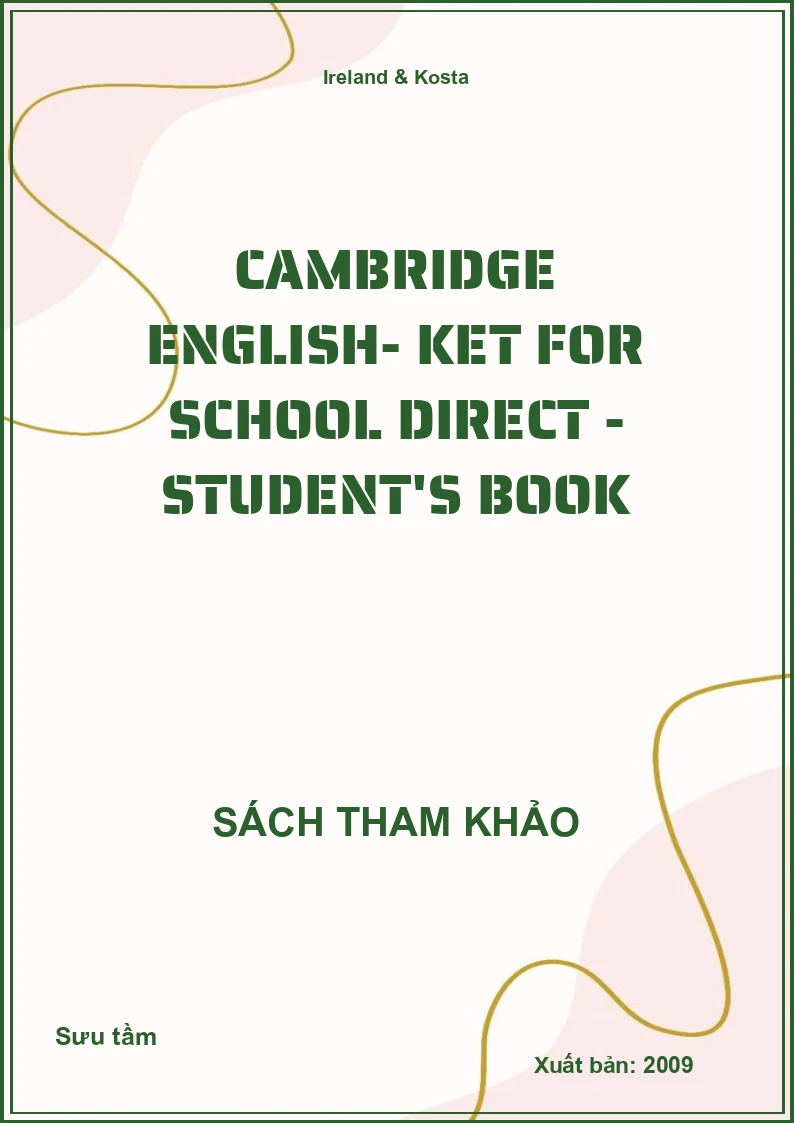Cambridge English- Ket For School Direct - Student's Book
