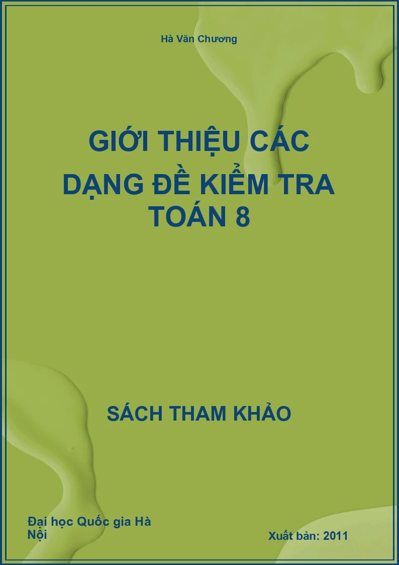 Giới thiệu các dạng đề kiểm tra toán 8