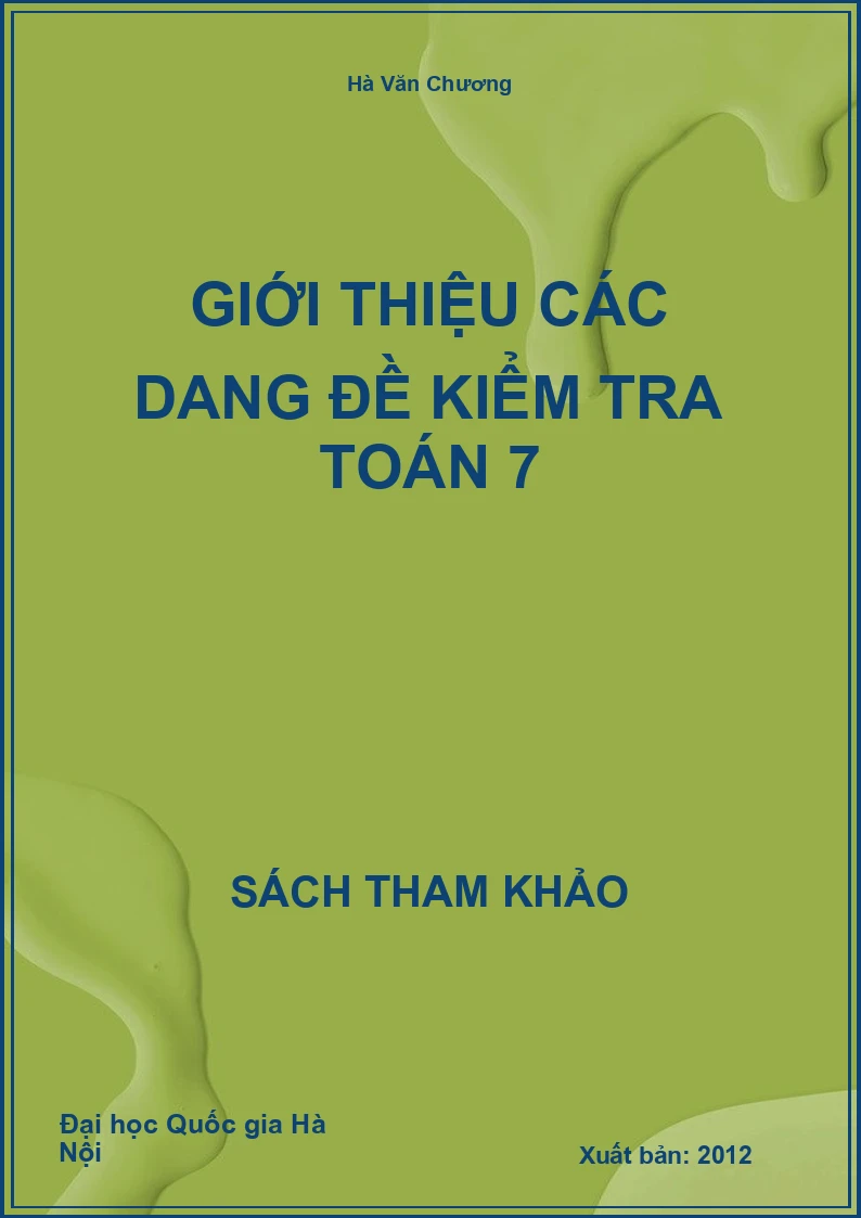 Giới thiệu các dang đề kiểm tra toán 7