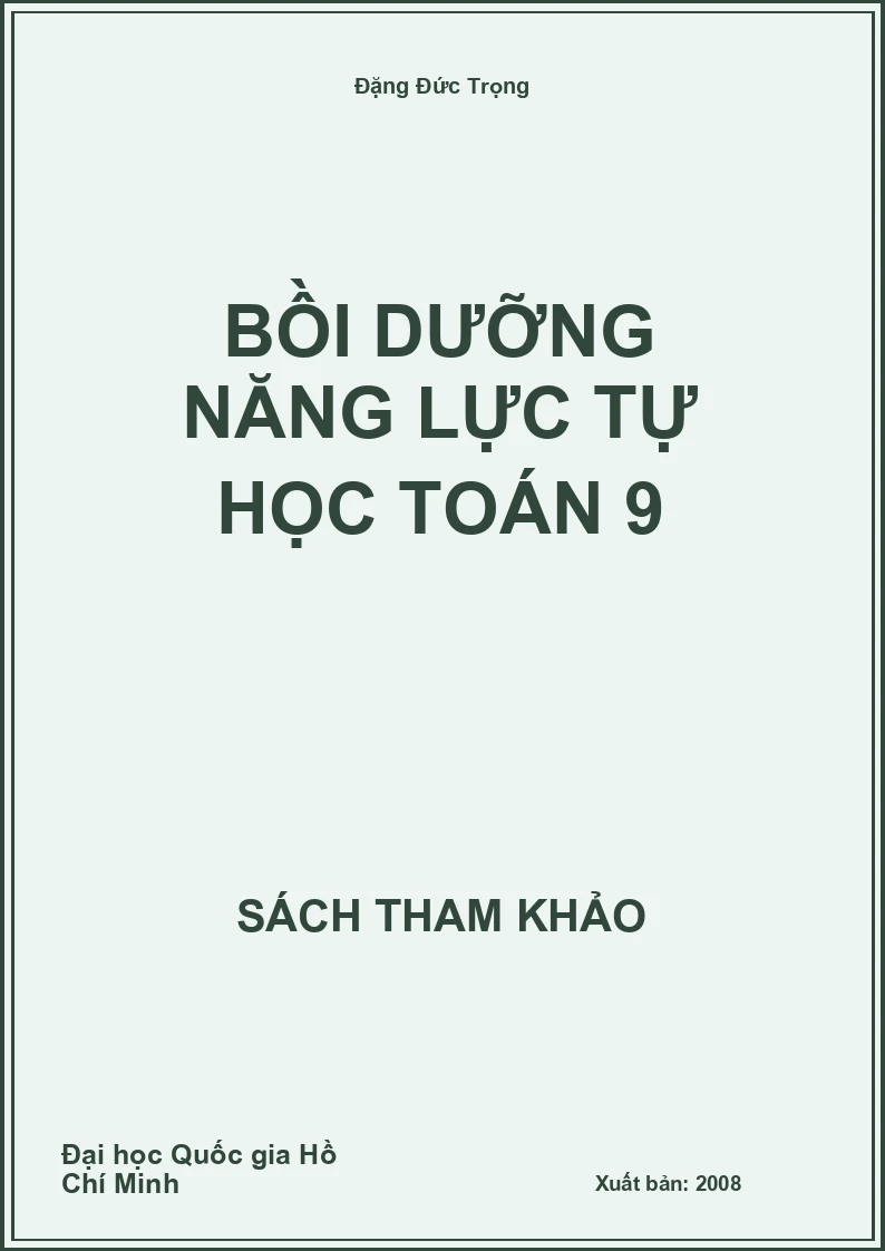 Bồi dưỡng năng lực tự học toán 9