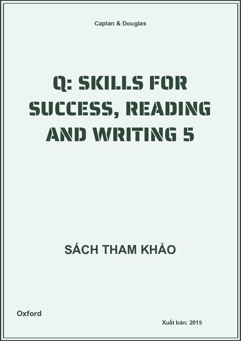 Q: Skills For Success, Reading And Writing 5