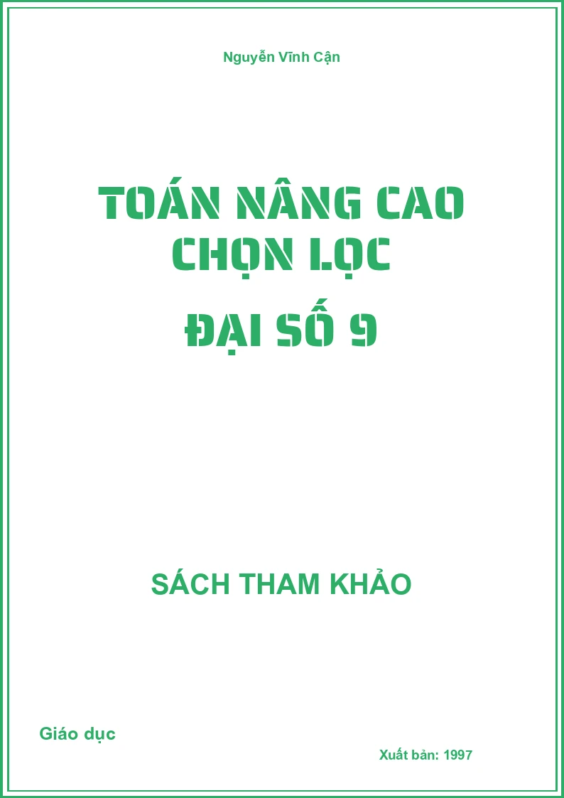 Toán nâng cao chọn lọc đại số 9