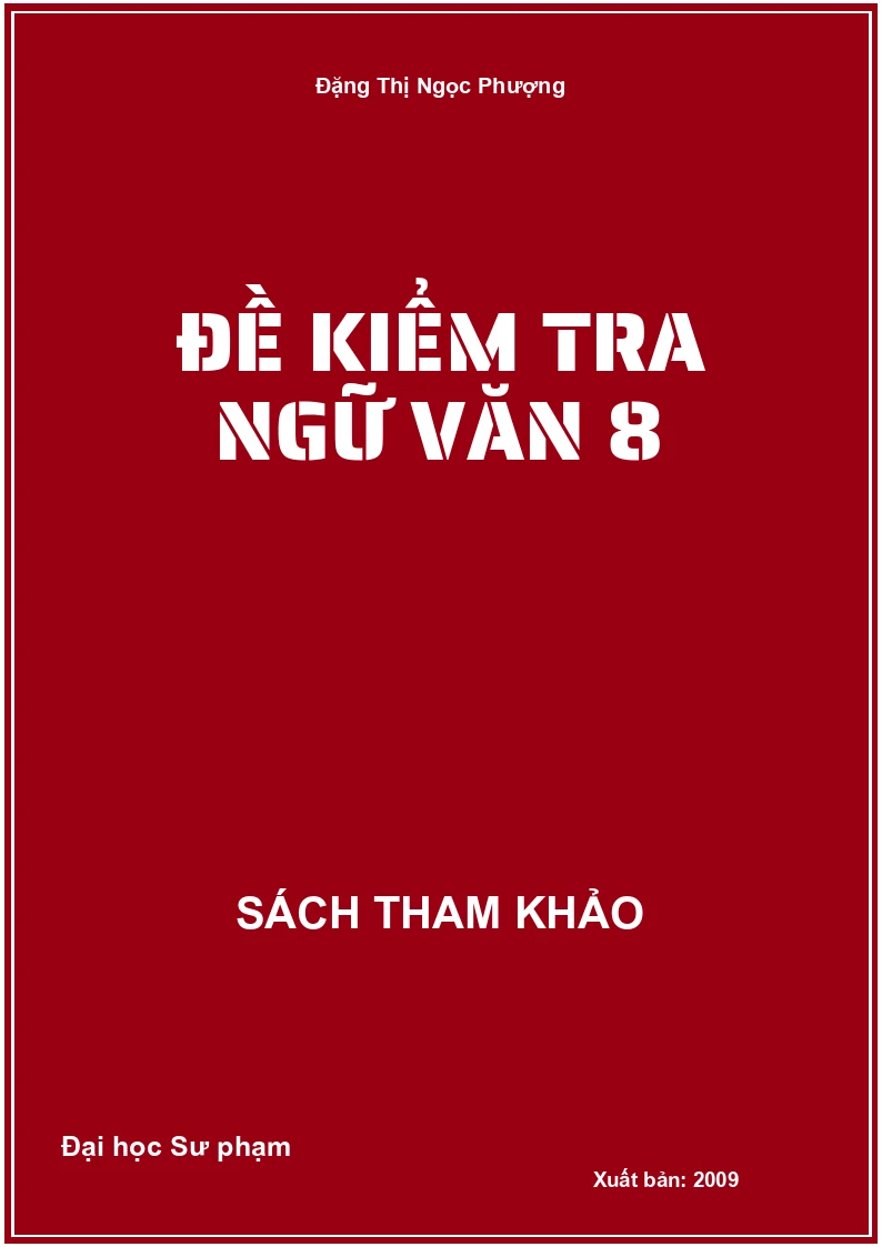 Đề kiểm tra ngữ văn 8