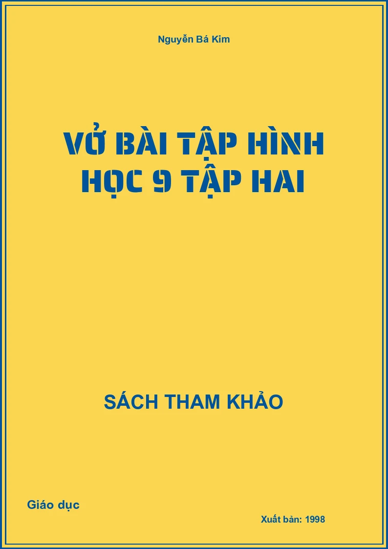 Vở Bài Tập Hình Học 9 Tập Hai