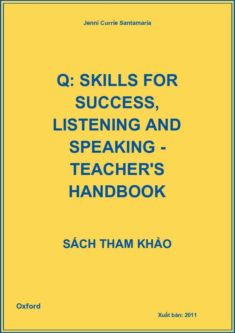 Q: Skills For Success, Listening And Speaking - Teacher's Handbook