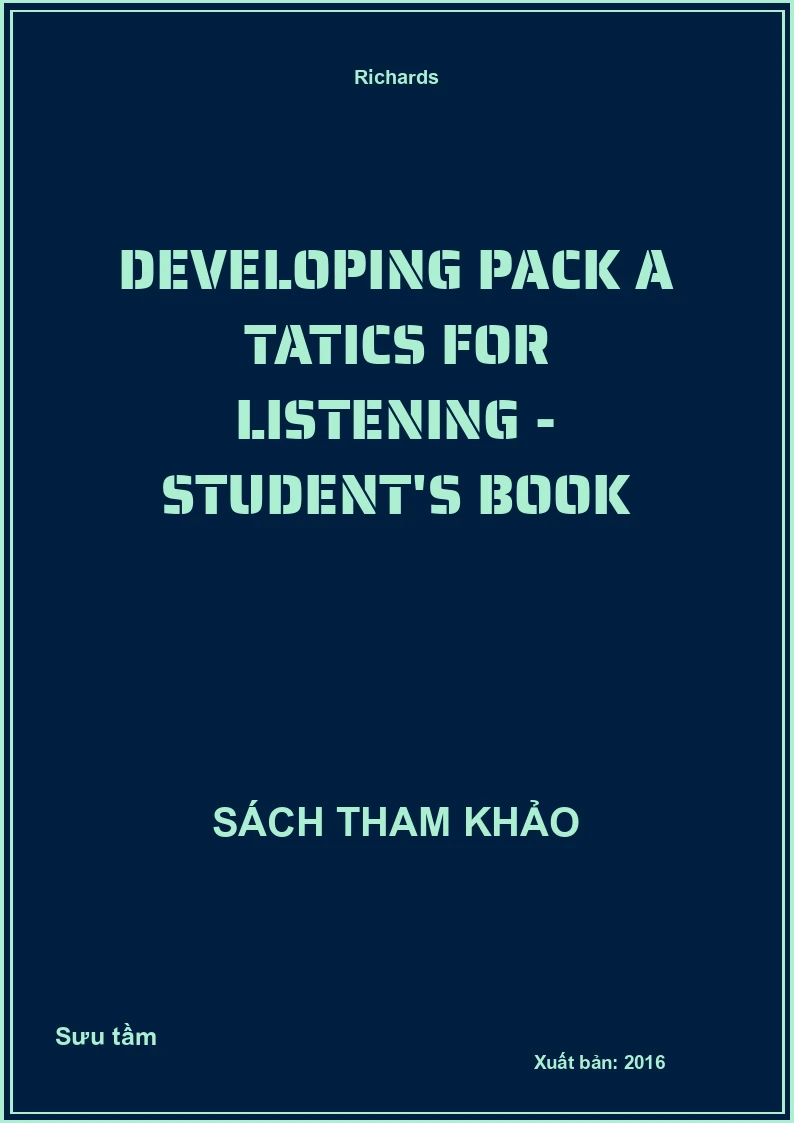 Developing Pack A Tatics For Listening - Student's Book