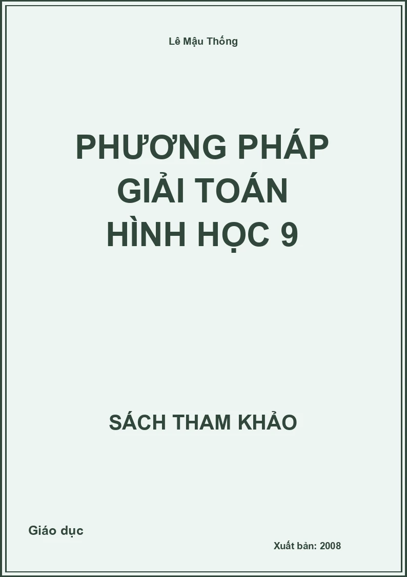Phương pháp Giải Toán Hình Học 9