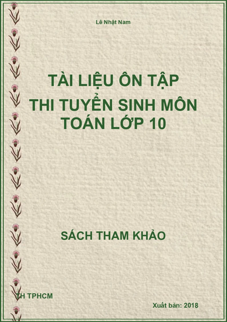 Tài Liệu Ôn Tập Thi Tuyển Sinh Môn Toán Lớp 10