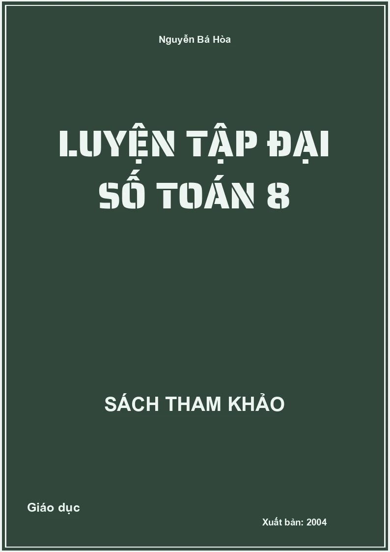 Luyện Tập Đại Số Toán 8