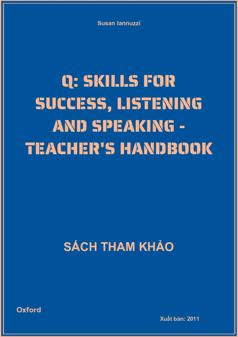 Q: Skills For Success, Listening And Speaking - Teacher's Handbook