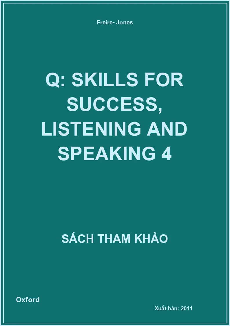 Q: Skills For Success, Listening And Speaking 4