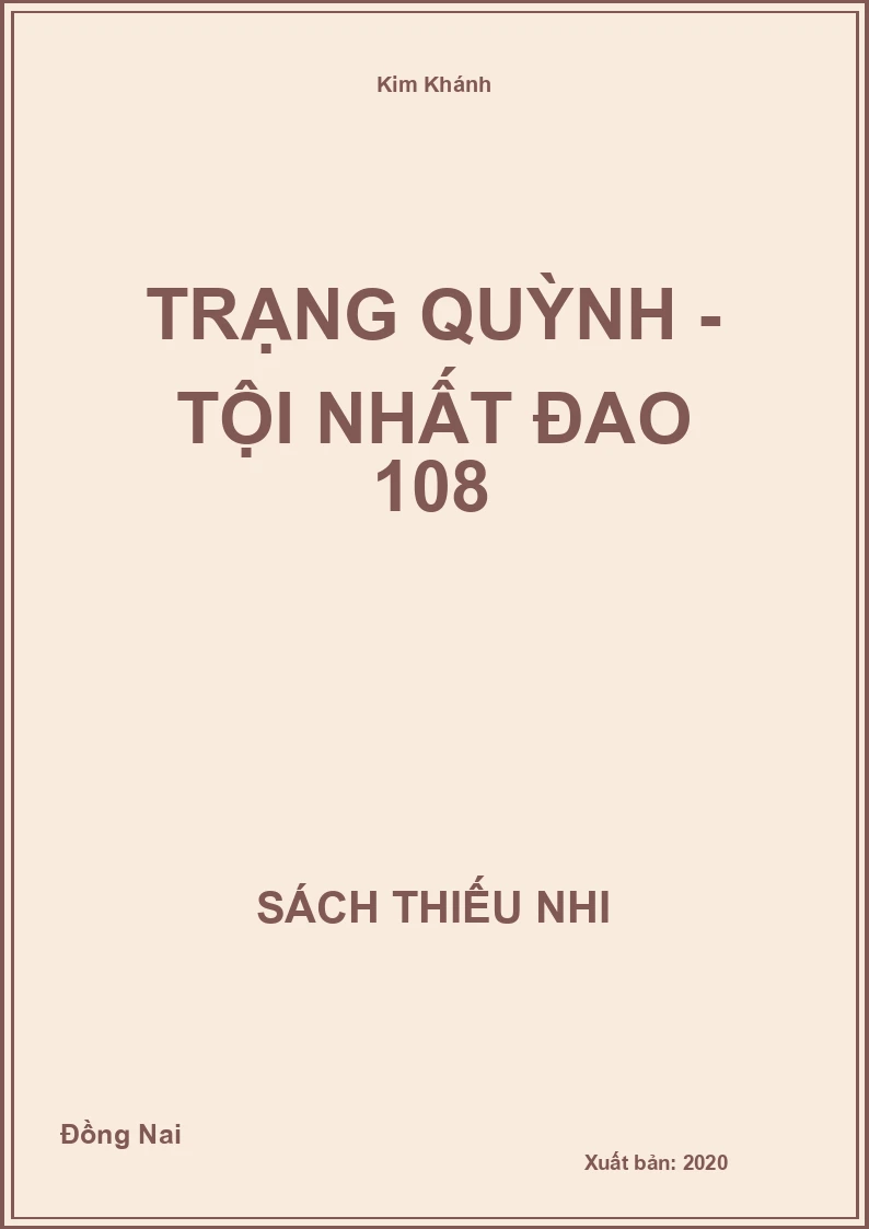Trạng Quỳnh - tội nhất đao 108
