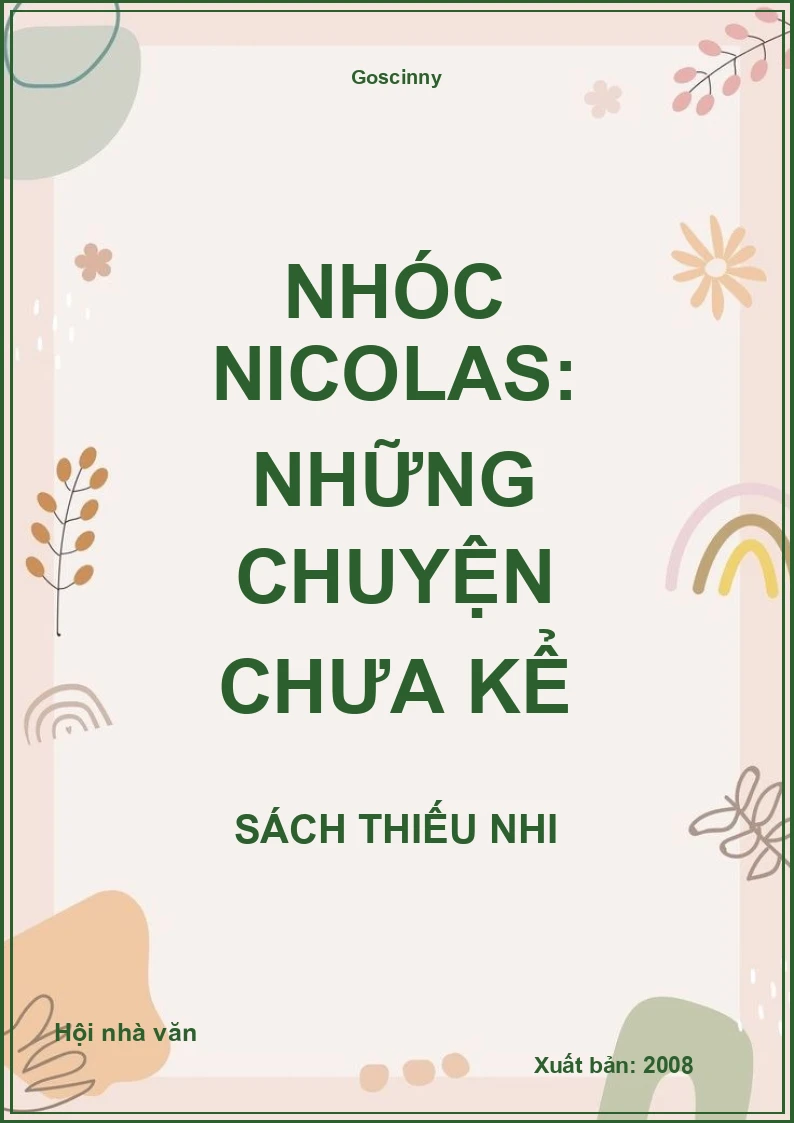 Nhóc Nicolas: Những Chuyện Chưa Kể