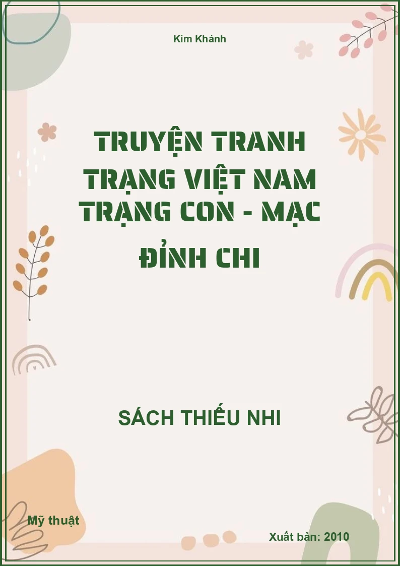 Truyện Tranh Trạng Việt Nam Trạng Con - Mạc Đỉnh Chi