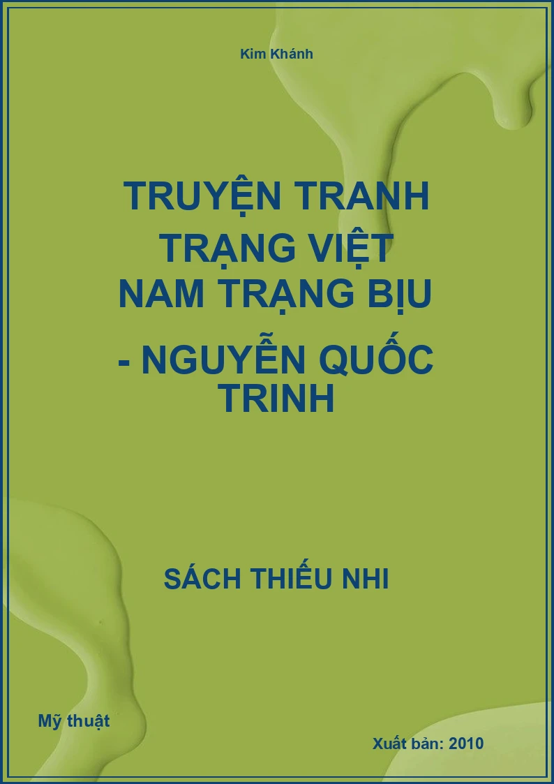 Truyện Tranh Trạng Việt Nam Trạng Bịu - Nguyễn Quốc Trinh