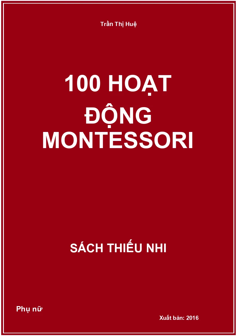 100 Hoạt Động Montessori