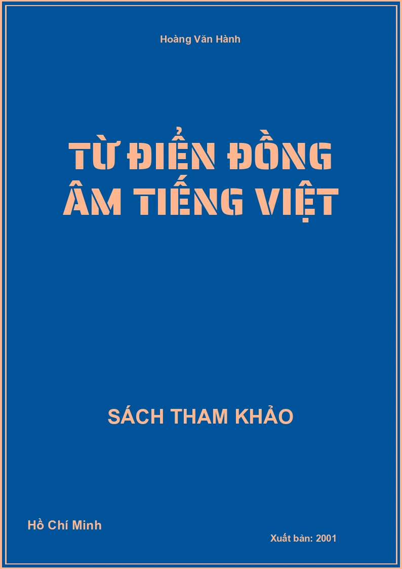 Từ Điển Đồng Âm Tiếng Việt