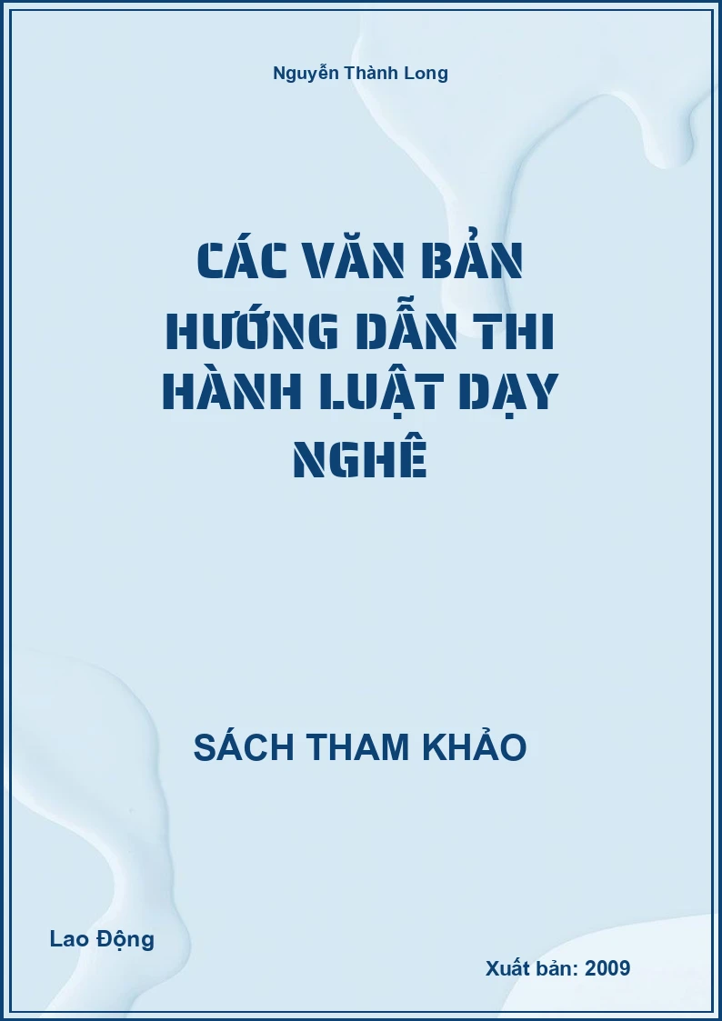 Các Văn Bản Hướng Dẫn Thi Hành Luật Dạy Nghề