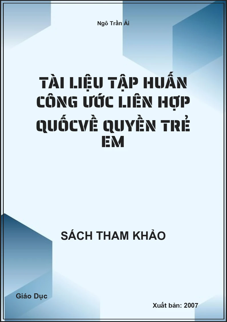 Tài Liệu Tập Huấn Công Ước Liên Hợp Quốc Về Quyền Trẻ Em