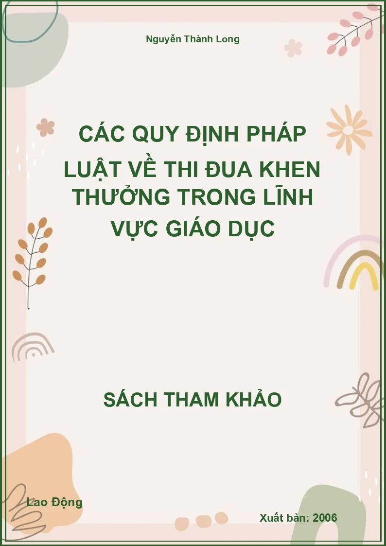 Các Quy Định Pháp Luật Về Thi Đua Khen Thưởng Trong Lĩnh Vực Giáo Dục