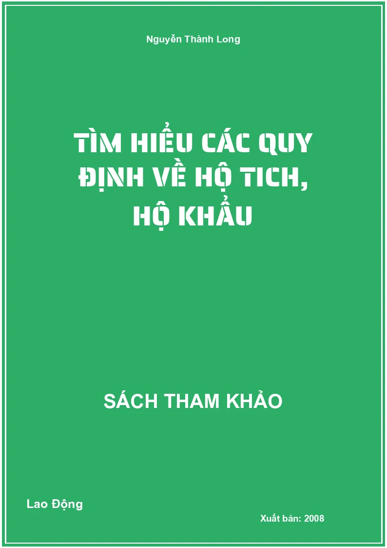 Tìm Hiểu Các Quy Định Về Hộ Tich, Hộ Khẩu