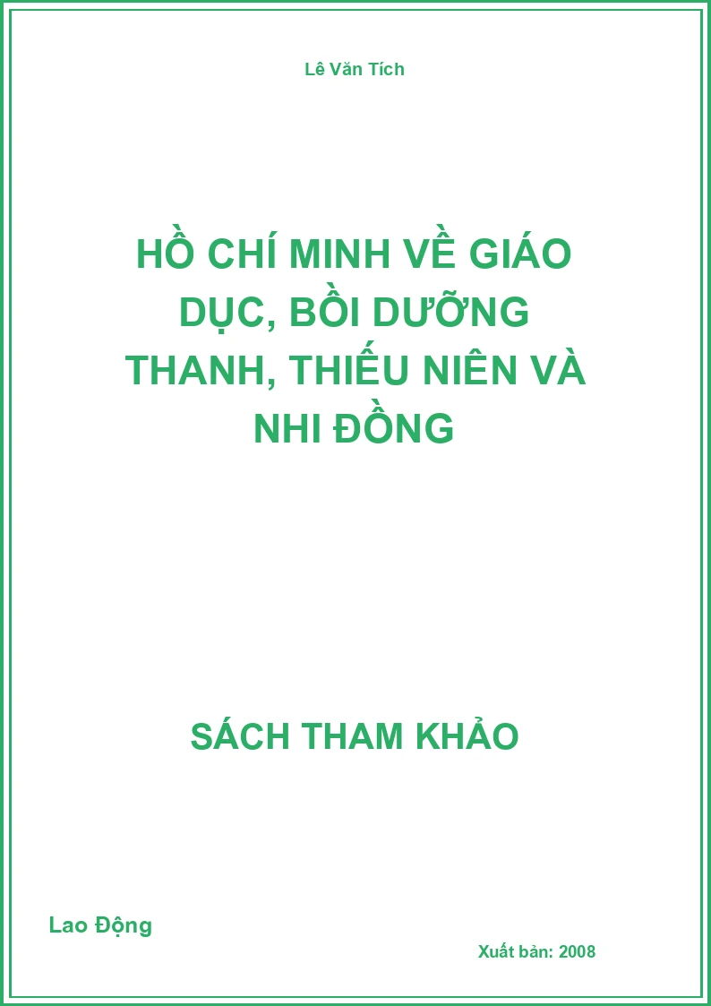 Hồ Chí Minh về giáo dục, bồi dưỡng thanh, thiếu niên và nhi đồng