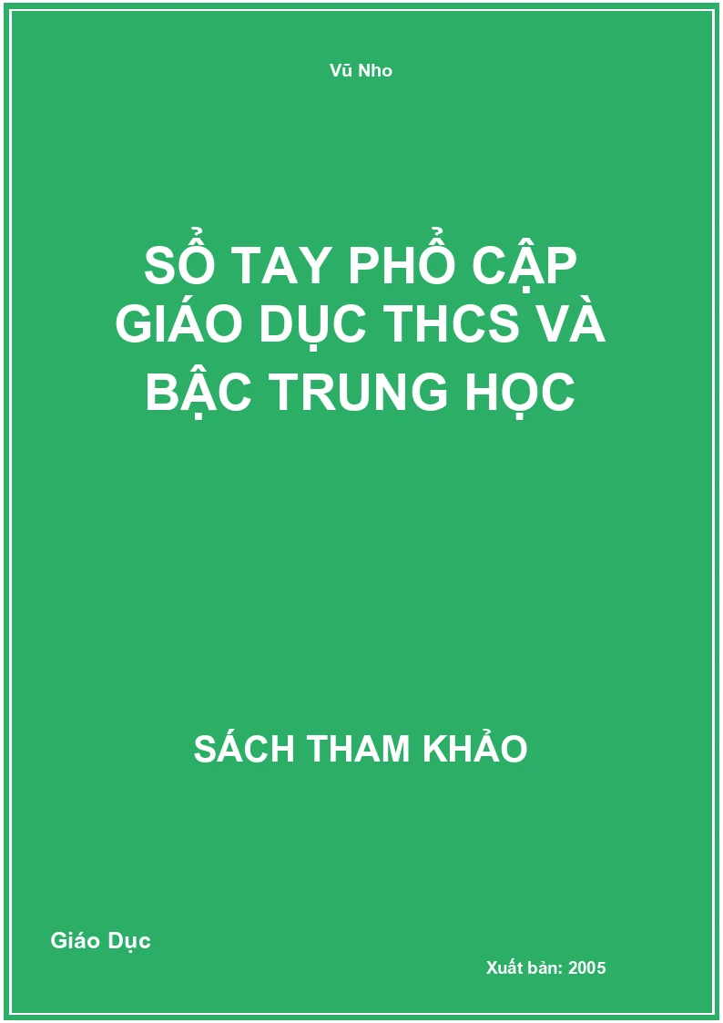 Sổ Tay Phổ Cập Giáo Dục Thcs Và Bậc Trung Học
