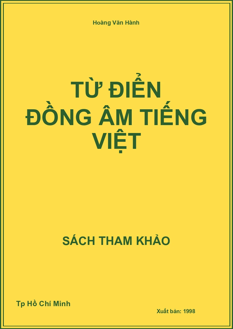 Từ Điển Đồng Âm Tiếng Việt