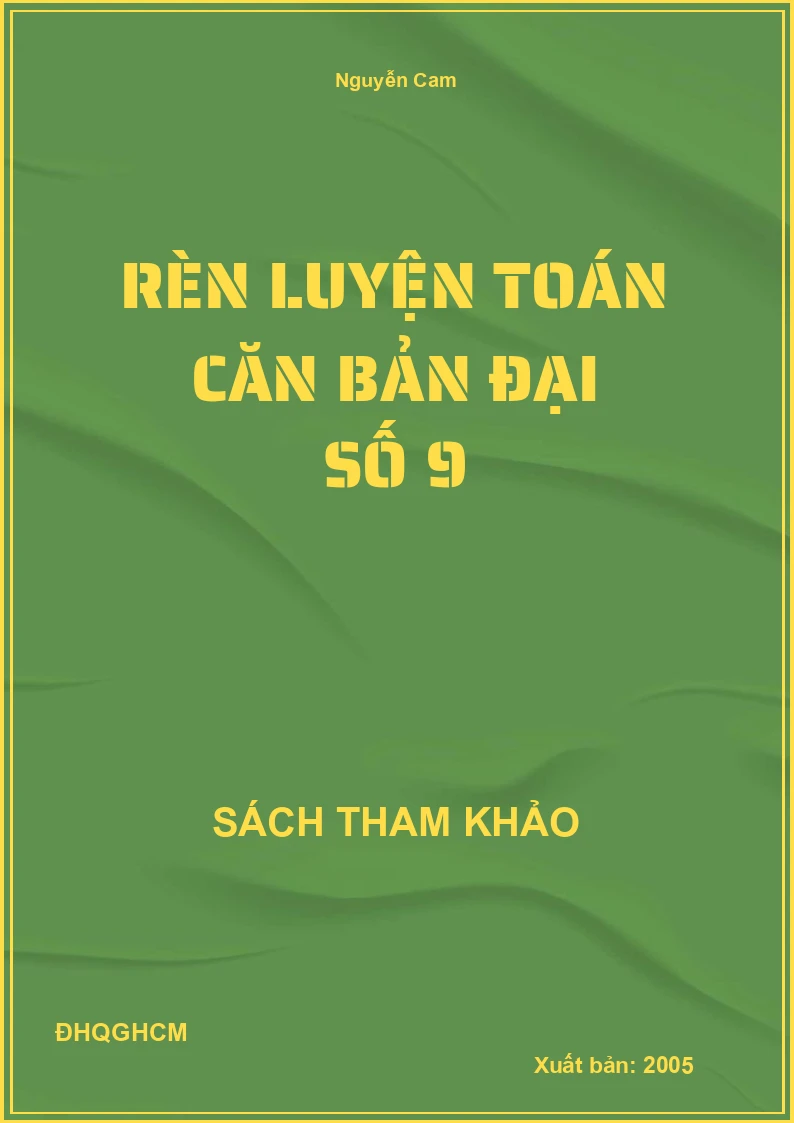 Rèn luyện toán căn bản Đại số 9