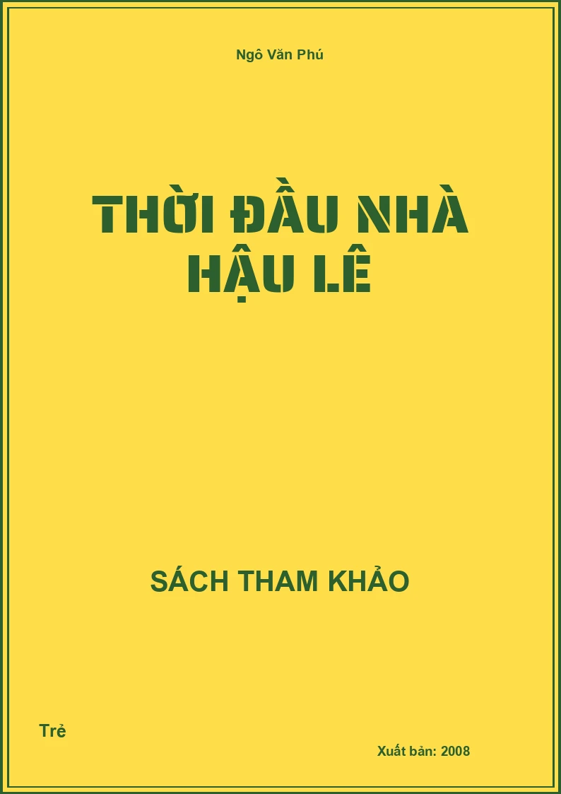 Thời đầu nhà Hậu Lê