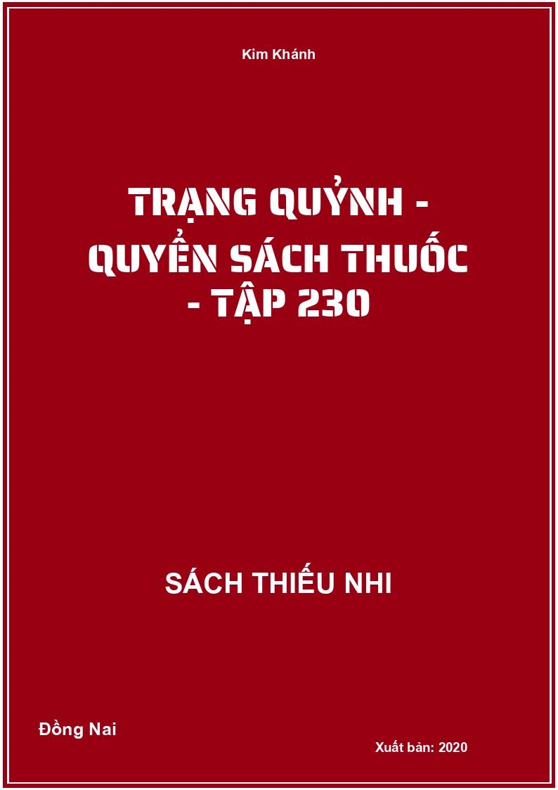 Trạng Quỷnh - Quyển sách thuốc - tập 230