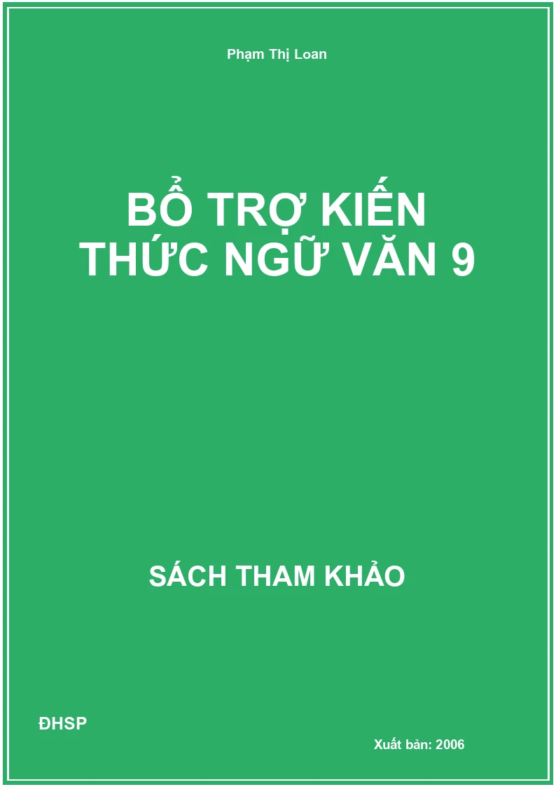 Bổ trợ kiến thức ngữ văn 9